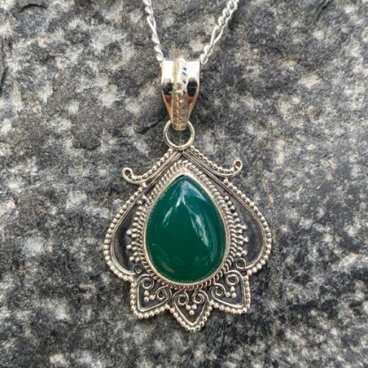 Green Onyx & Sterling Pendant - Image 2