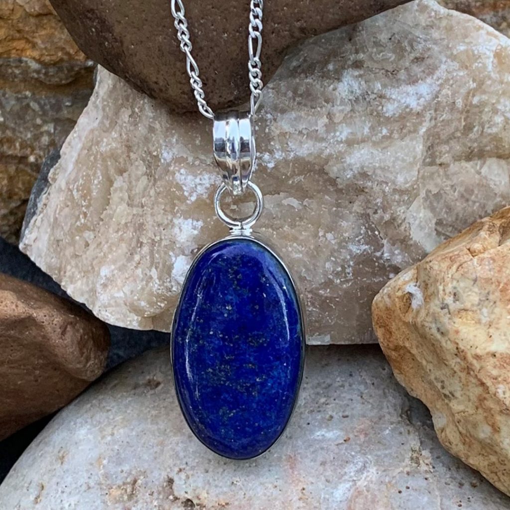 Sterling Silver Lapis Jumbo Oval Pendant main image 0