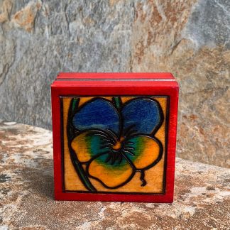 Handcrafted Red Pansy Box