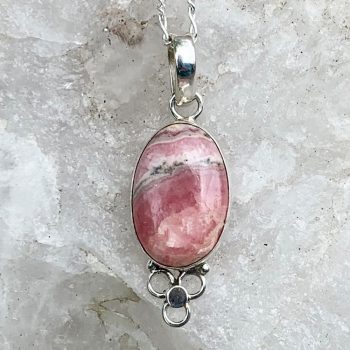 Rhodochrosite & Sterling Silver Pendant - GLE-Good Living Essentials