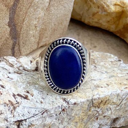 Lapis Sterling Oval Ring
