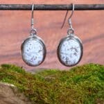 an image of a pair of oval Rosetta Jasper and Sterling Silver Earrings