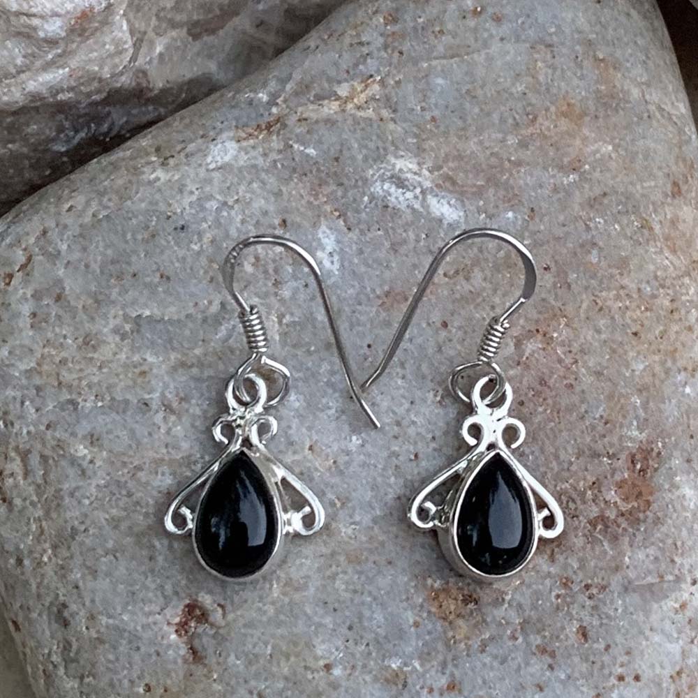 Black Onyx & Silver Earrings - Gle-good Living Essentials