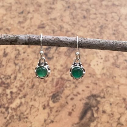 Green Onyx Drop Earrings - Image 3