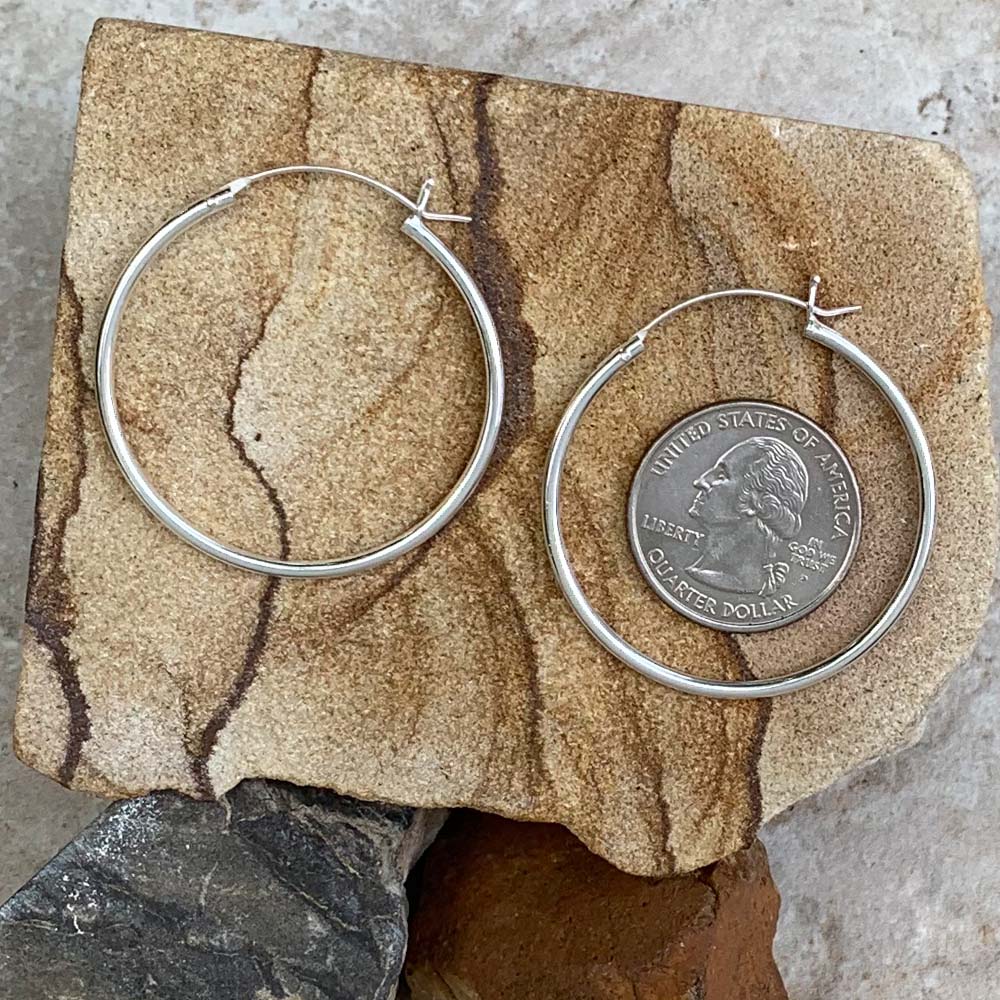 Sterling Silver Hoop Earrings - Image 3