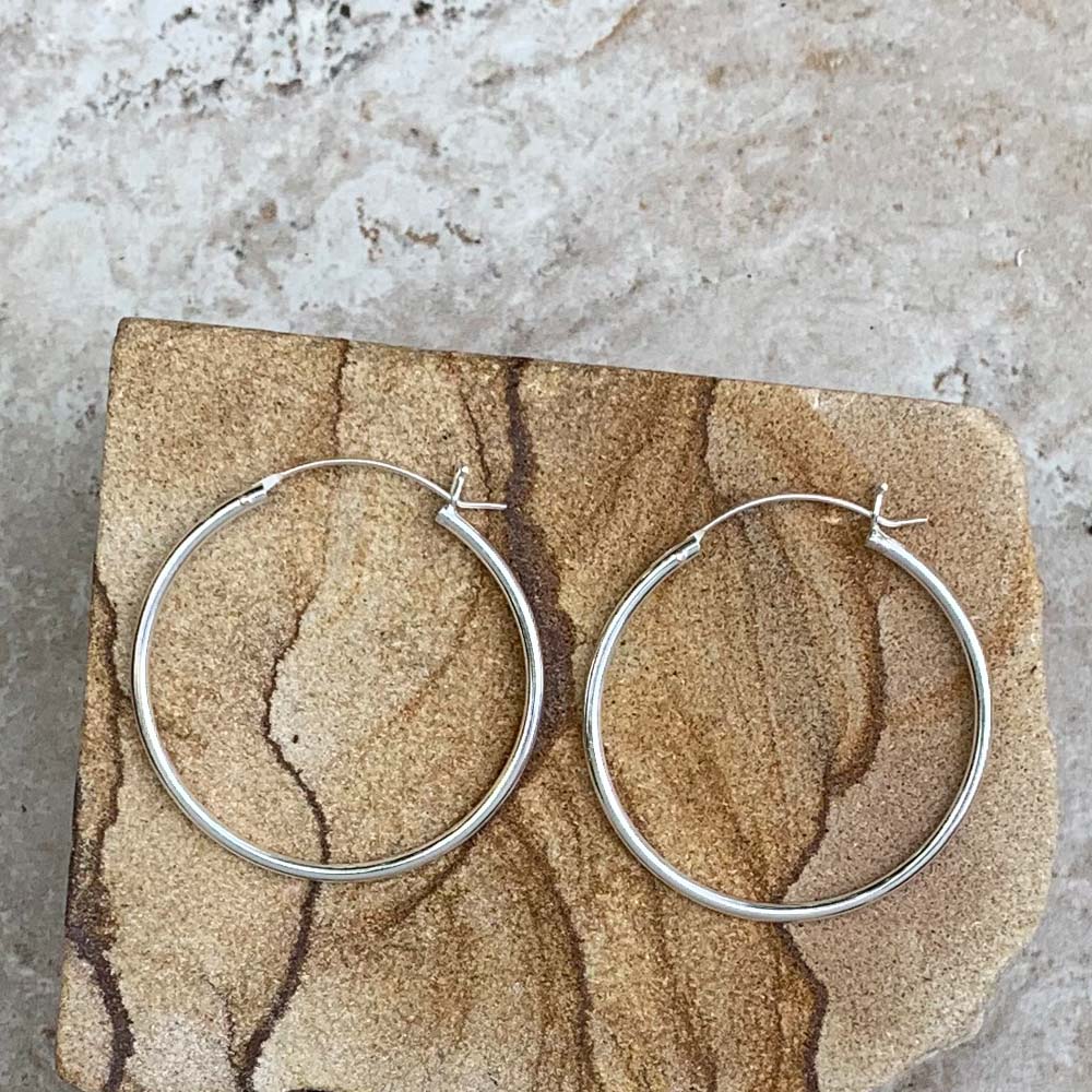 Sterling Silver Hoop Earrings - Image 2