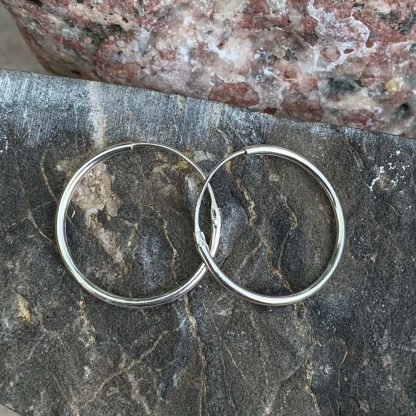 Silver Circle Hoop Earrings