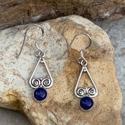 Lapis & Sterling Loop Earrings