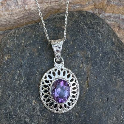 Amethyst Sterling Silver Pendant - GLE-Good Living Essentials