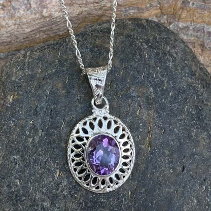 Amethyst Sterling Silver Pendant