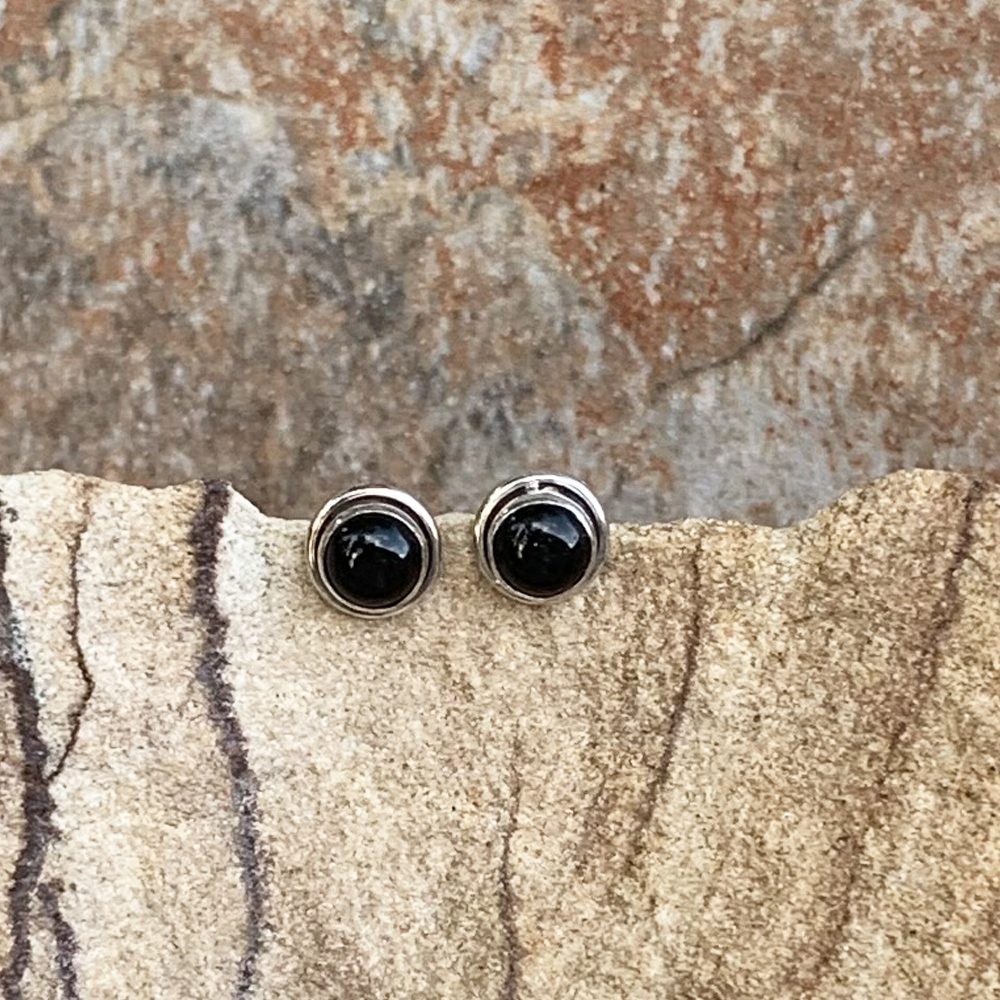Black Onyx Sterling Studs