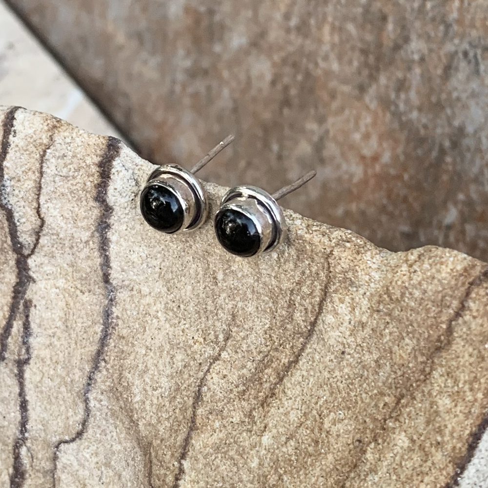 Black Onyx Sterling Studs