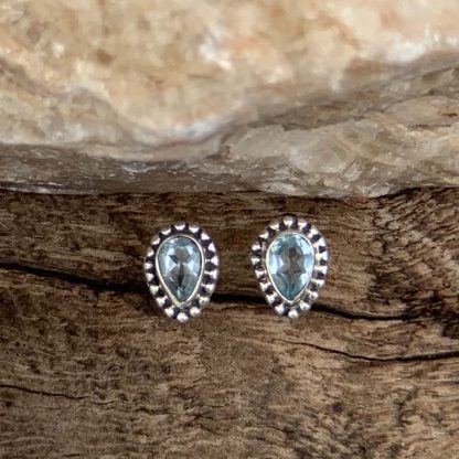 Blue Topaz Sterling Studs