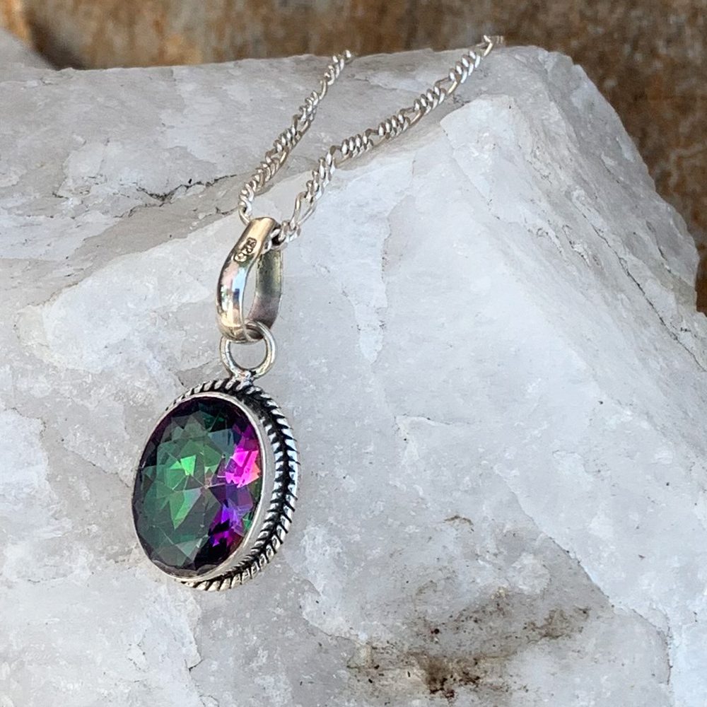 Mystic Topaz Sterling Pendant - GLE-Good Living Essentials