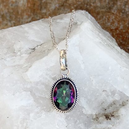 Mystic Topaz Sterling Pendant - GLE-Good Living Essentials