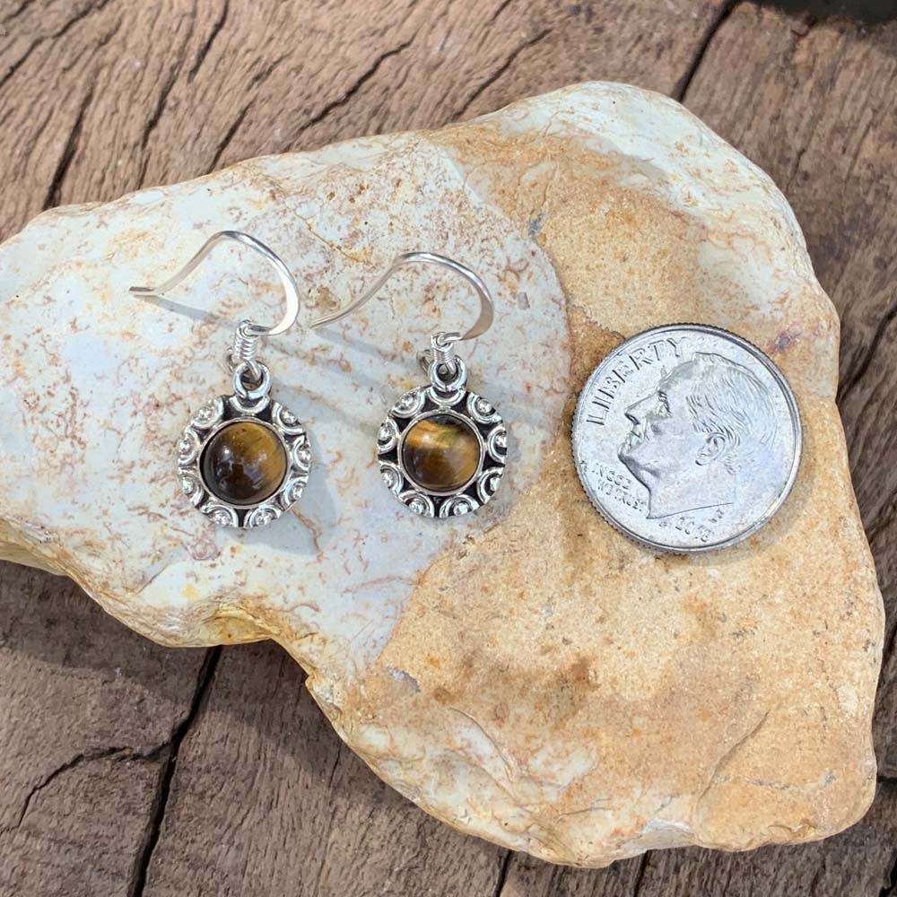 Tiger's Eye Sterling Earrings