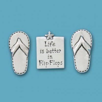 Pewter Flip Flop Magnets