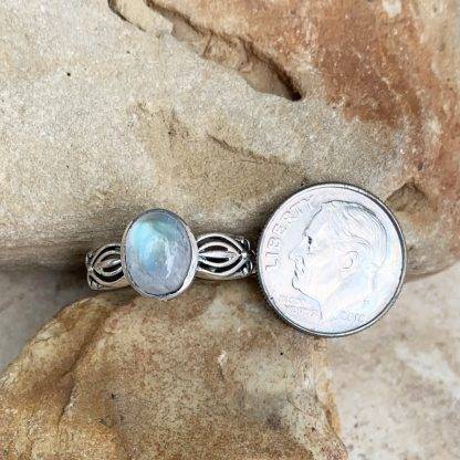 Rainbow Moonstone Vintage-Style Ring