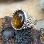 Genuine Tiger Eye Sterling Silver Ring
