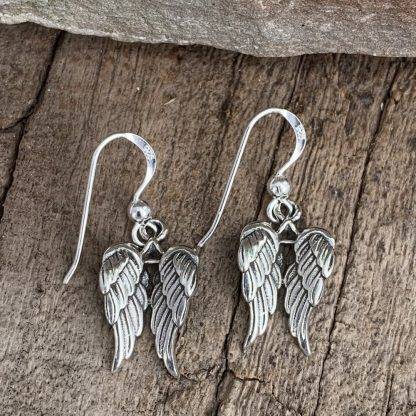 Sterling Angel Wing Earrings