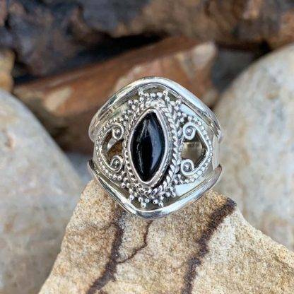 Black Onyx Marquise Ring