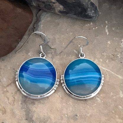 Botswana Agate Azure Earrings