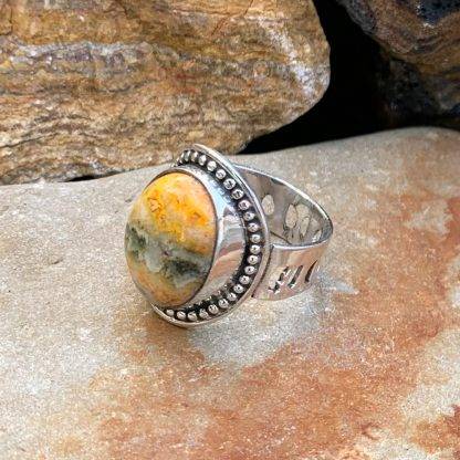 Sterling Orange Jasper Ring