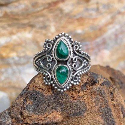 Malachite Sterling Silver Ring