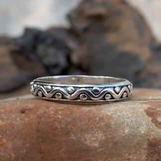 Sterling Silver Waves Band