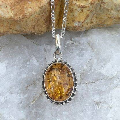 Amber Sterling Silver Pendant