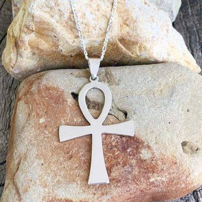 Large Sterling Ankh Pendant