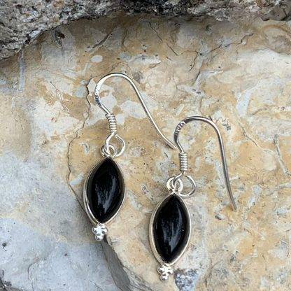 Black Onyx Marquise Earrings