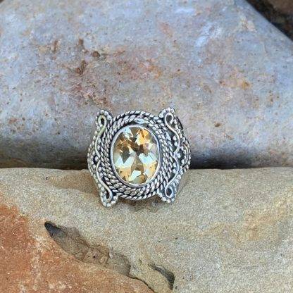 Romantic Sterling Citrine Ring