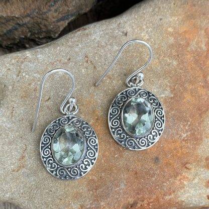 Green Amethyst Sterling Earrings