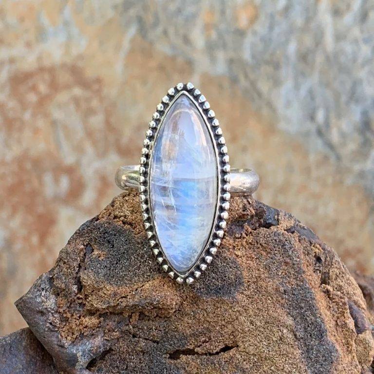 Rainbow Moonstone Marquise Ring - GLE-Good Living Essentials