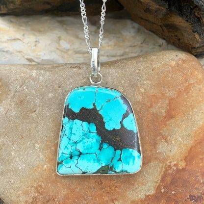 Bold Turquoise Sterling Pendant
