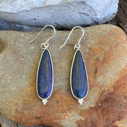 Lapis Sterling Teardrop Earrings