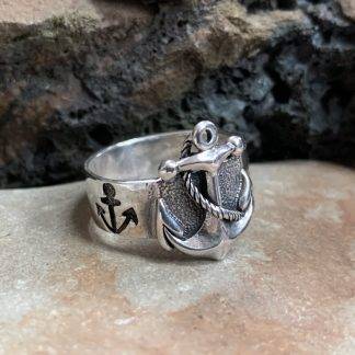 Nautical Sterling Anchor Ring
