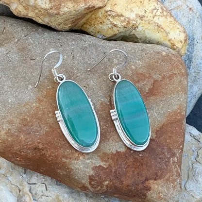 Green Botswana Agate Earrings