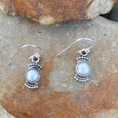 Dainty Sterling & Pearl Earrings