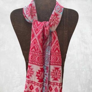 an image of a Red and Blue Southwest Design Scarf