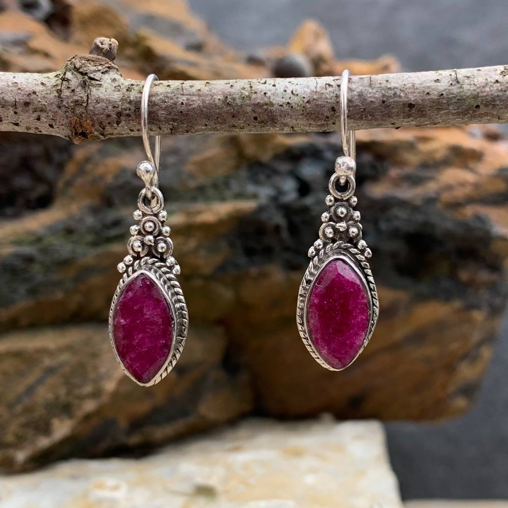 Sterling Ruby Marquise Earrings - GLE-Good Living Essentials