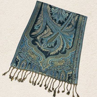 Turquoise and Wheat Scarf