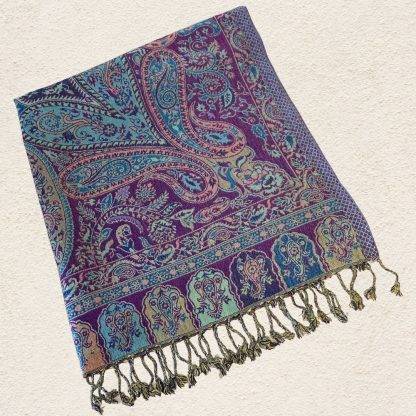 Purple & Teal Shawl/Scarf - GLE-Good Living Essentials