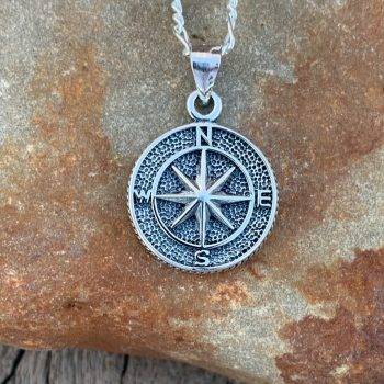 Compass Sterling Silver Pendant