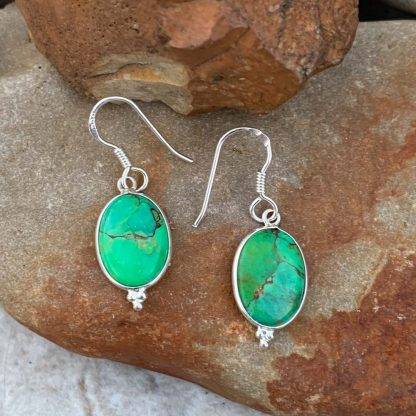 Green Copper Turquoise Earrings - GLE-Good Living Essentials