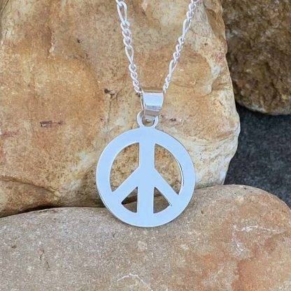 Sterling Peace Sign Pendant