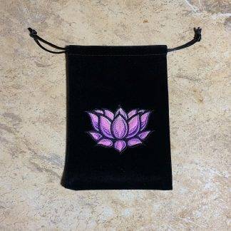 Velvet Lotus Drawstring Pouch