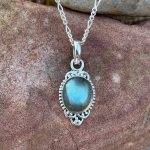 Labradorite Sterling Oval Pendant