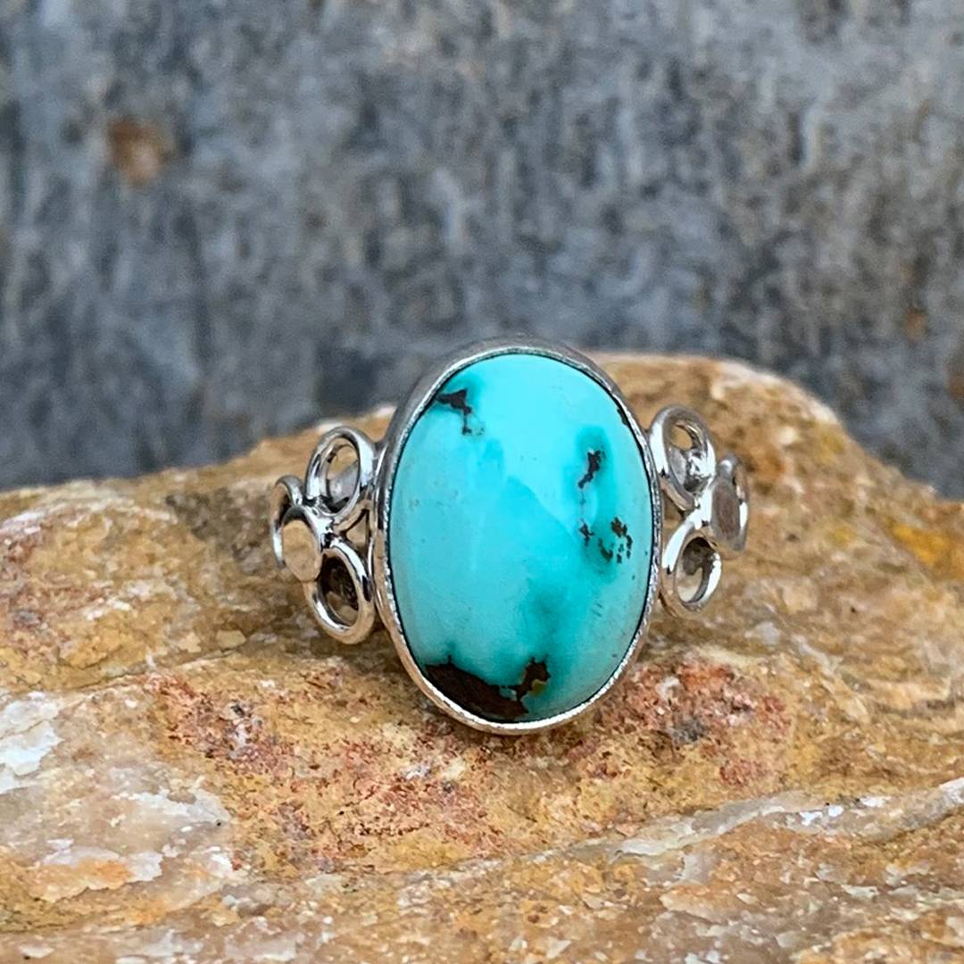 Sterling Oval Turquoise Ring - GLE-Good Living Essentials